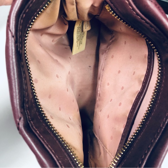 KATE SPADE Cherrywood Reese Park Ellery Quilted Leather Shoulder Bag Chain Strap - Picture 10 of 12